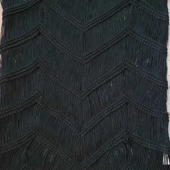 PILYQ MIDNIGHT Crochet Fringe Swimsuit Cover Up Black  Dress - Picture 8 of 12